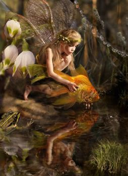 A Fairy Releases a Fish